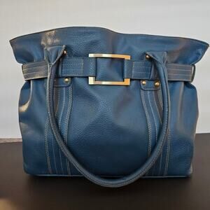 Jen Groover - Avon - Butler Bag - Teal Blue - Lime Green Interior - USED